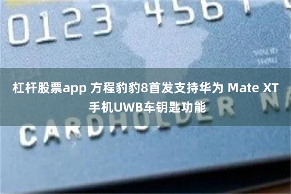 杠杆股票app 方程豹豹8首发支持华为 Mate XT 手机